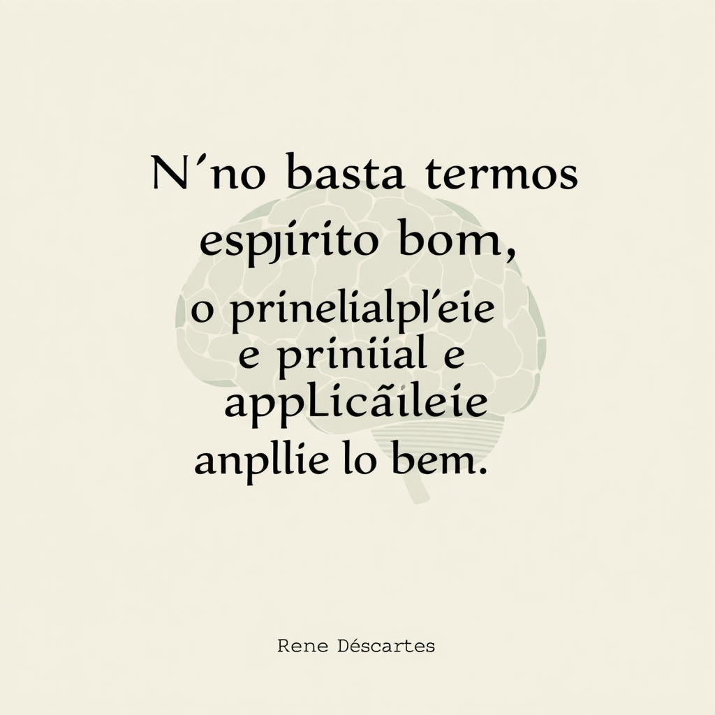 Reflexão Diária: A Aplicação da Inteligência (04/06/2025) 1 René Descartes - Citação