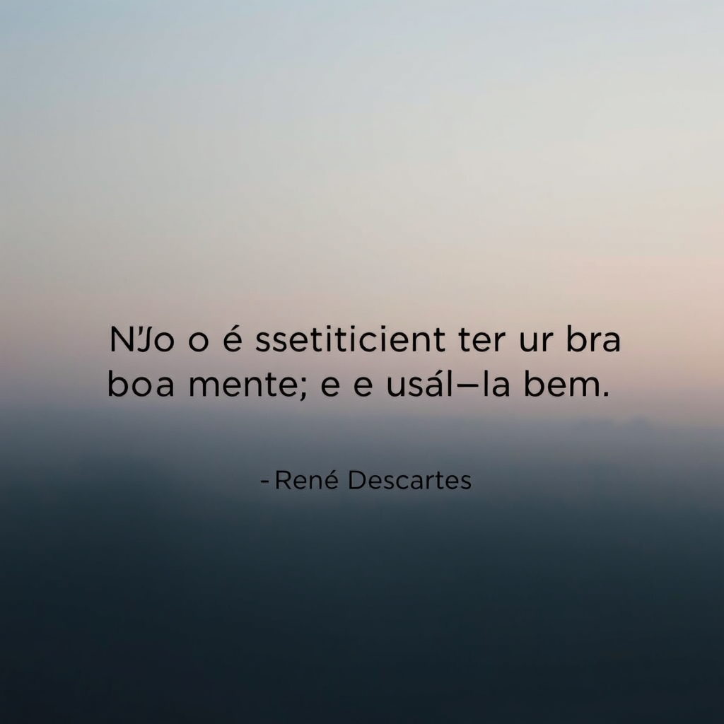 Reflexão Diária: 03 de Junho de 2025 - O Bom Uso da Mente 1 René Descartes - Citação