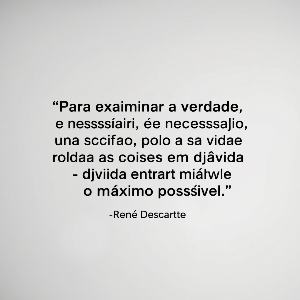 Reflexão Diária: 10 de Junho de 2025 - A Dúvida Cartesiana 1 René Descartes - Citação